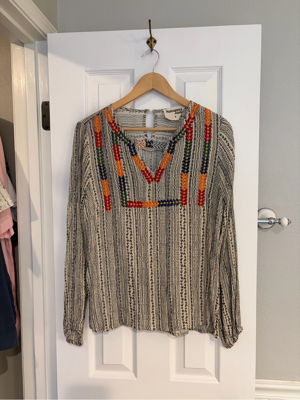 Savanna Jane Embroidered Western Blouse Medium
